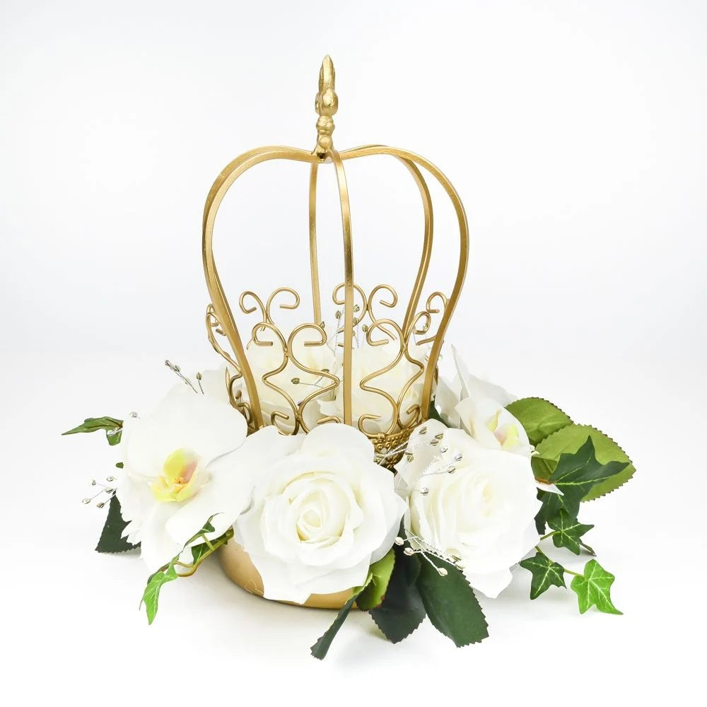 Golden Metal Crown Centerpiece – Floral Supply Market