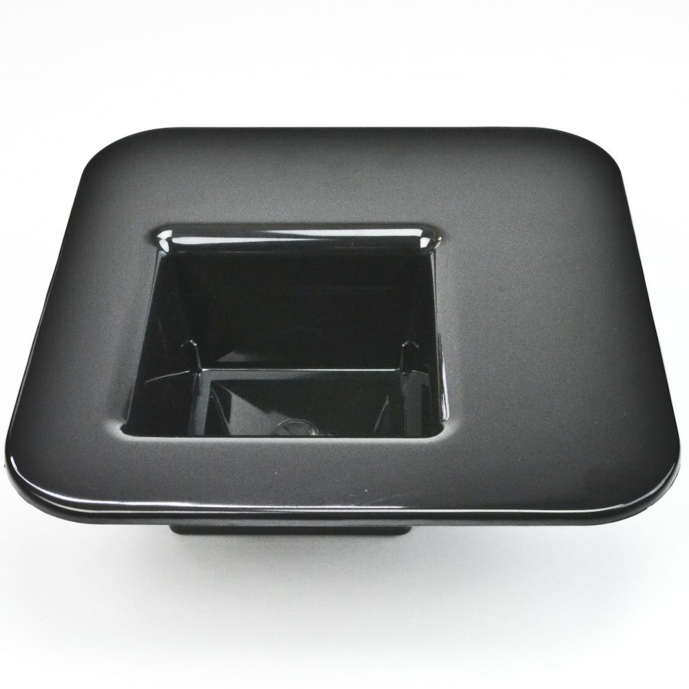 Square Mesa Glossy Black Container for Flowers 9x9