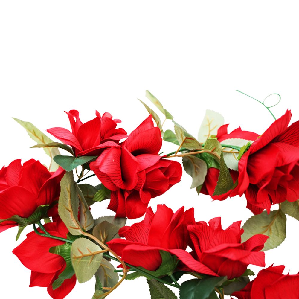72" Artificial Red Rose Garland