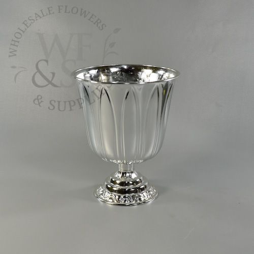 Silver 8½" Plastic Urn Vases