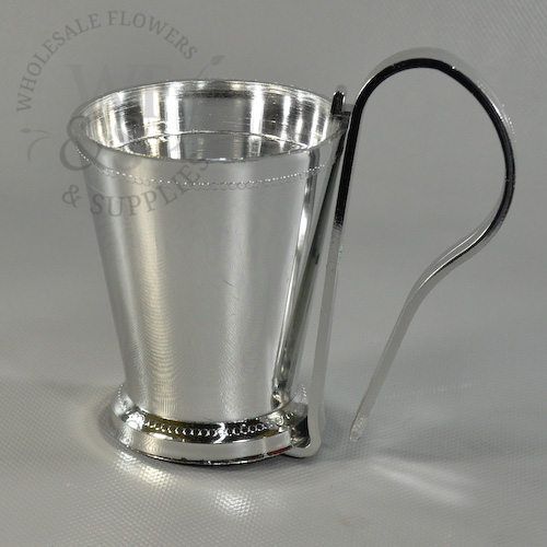Silver Plastic Mint Julep Cup w/ Pew Clip 4.2"