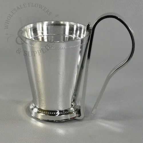 4" Mint Julep Cup w/ removable Pew Clip - Silver