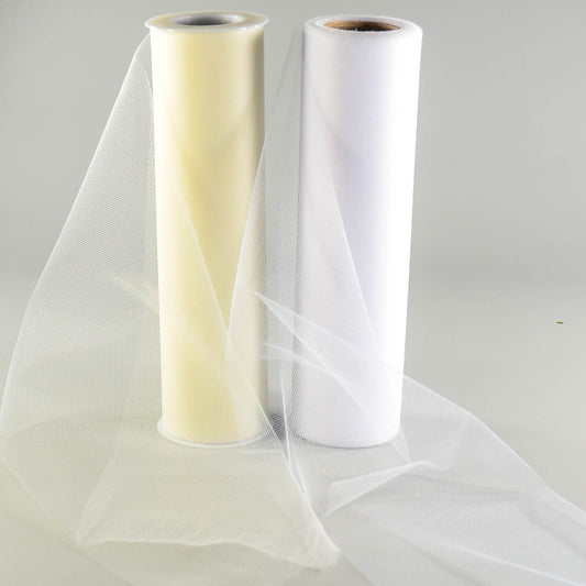 9" Wide Tulle in White/Ivory 25 yards