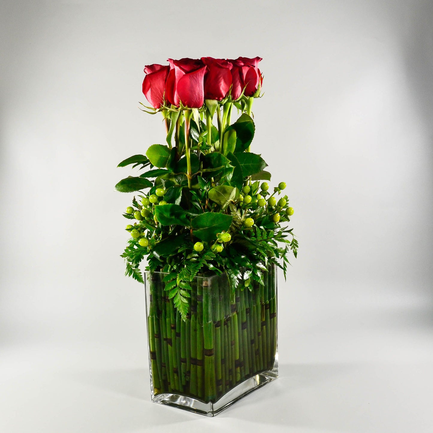 8" Tall Flat Rectangle Glass Vase