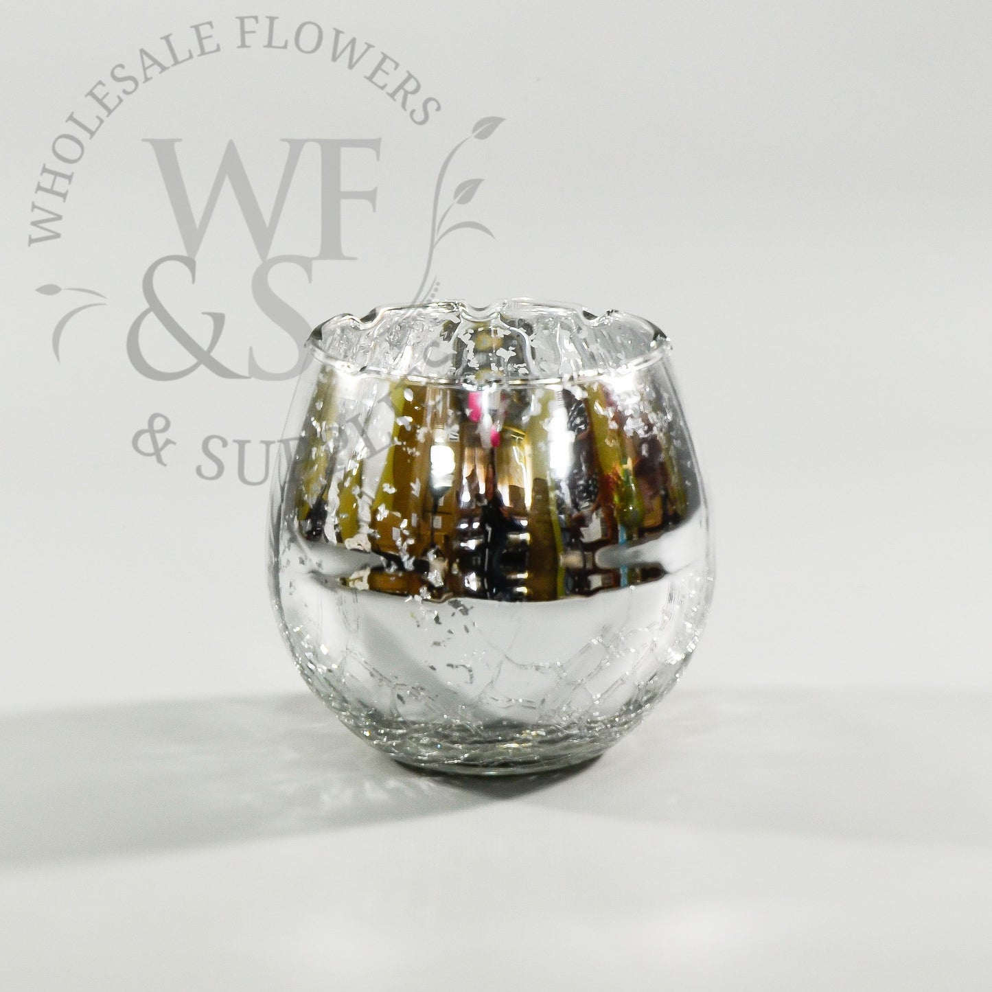 Mirrored Glass Vase Crackle Effect