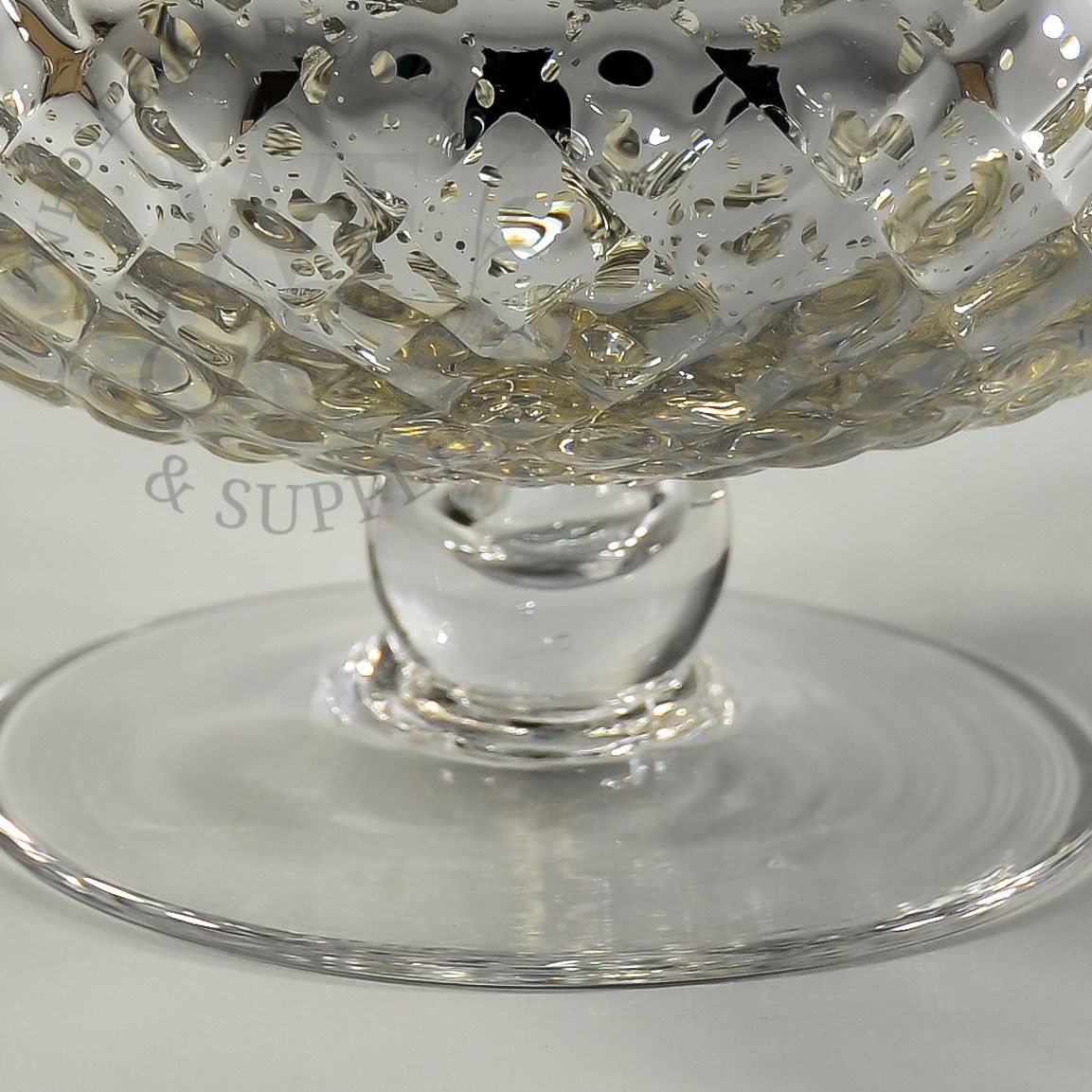6" Mercury Glass Plated Pedestal Bowl