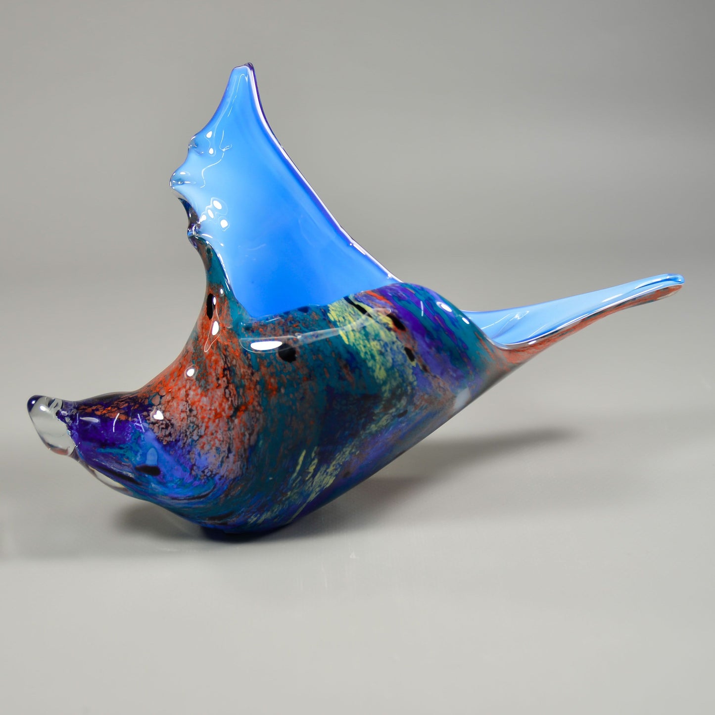 Hand-Blown Colored Glass Conch Shell