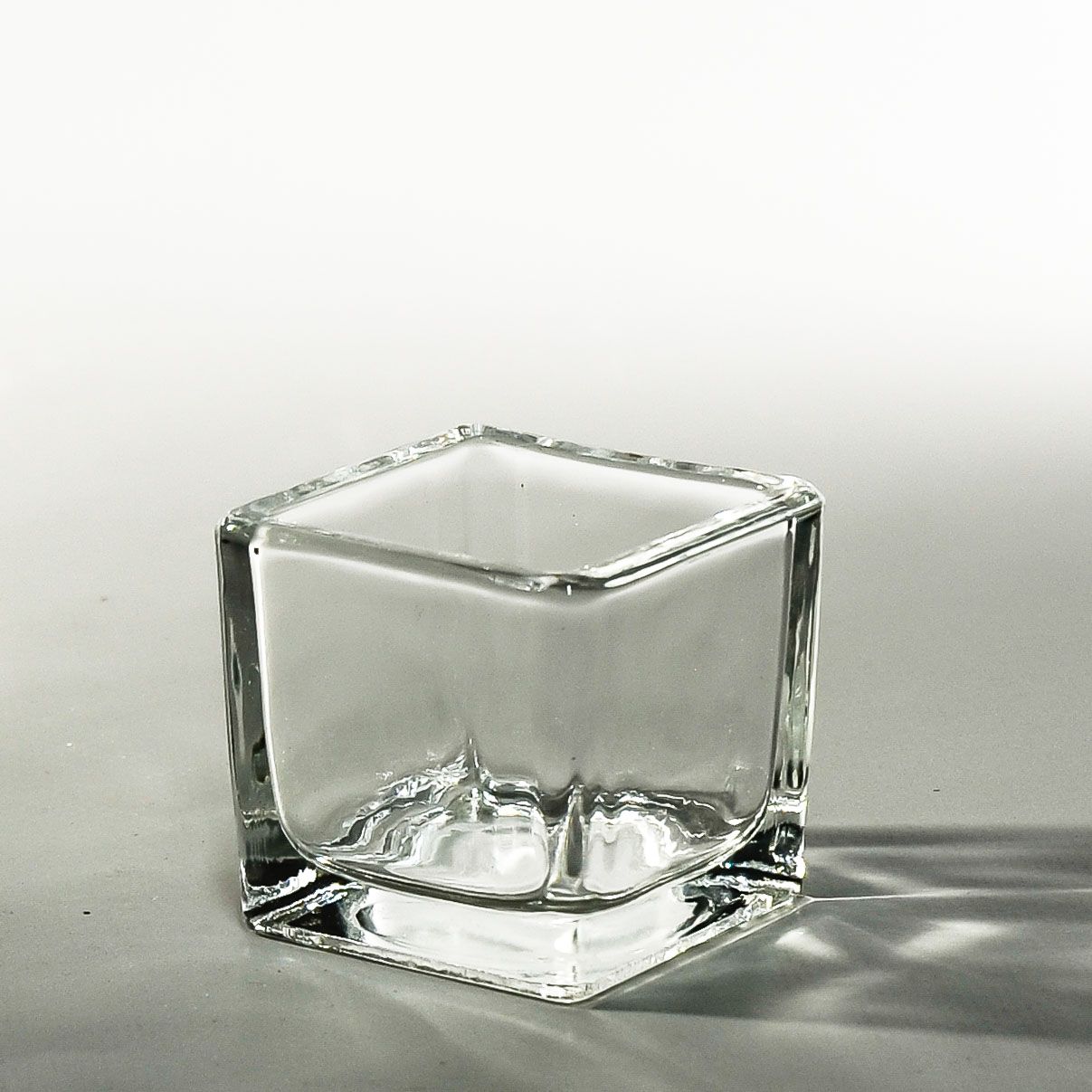 Square Glass Tealight Holder 2"