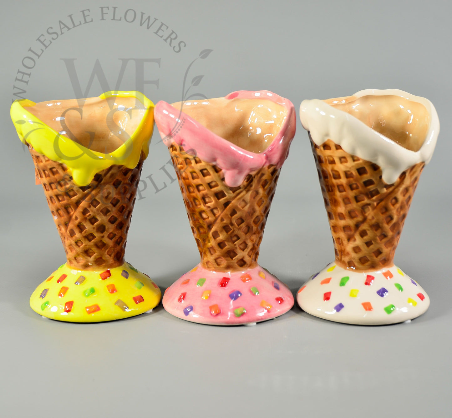 Ice Cream Cone Ceramic Vases Pink