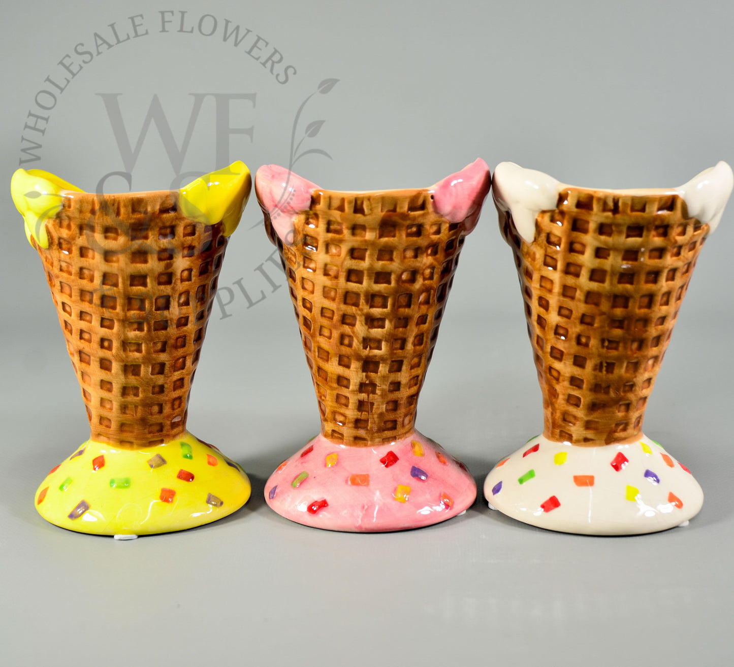 Ice Cream Cone Ceramic Vases Pink