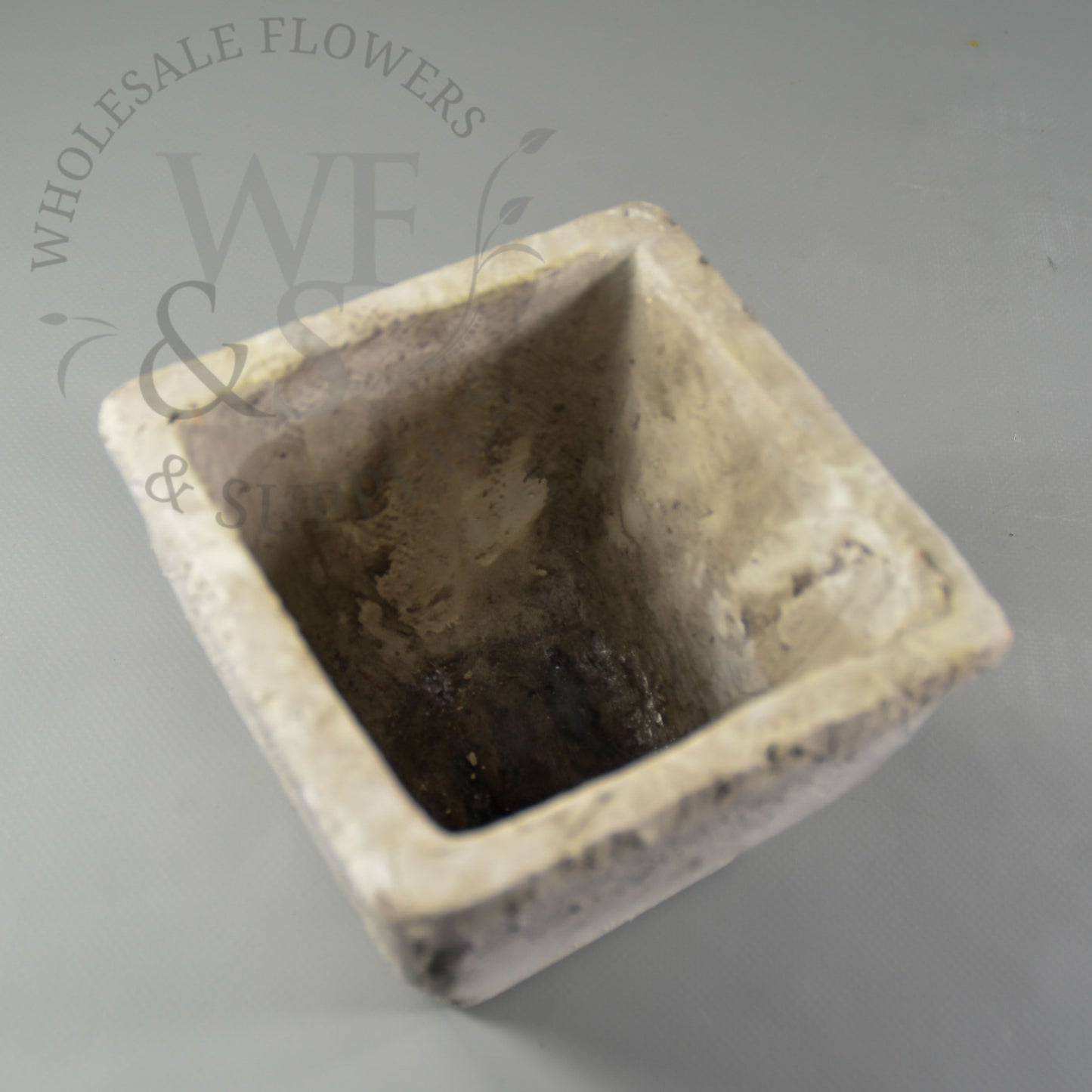 Two-Tone Weathered Concrete Square Planter - Large