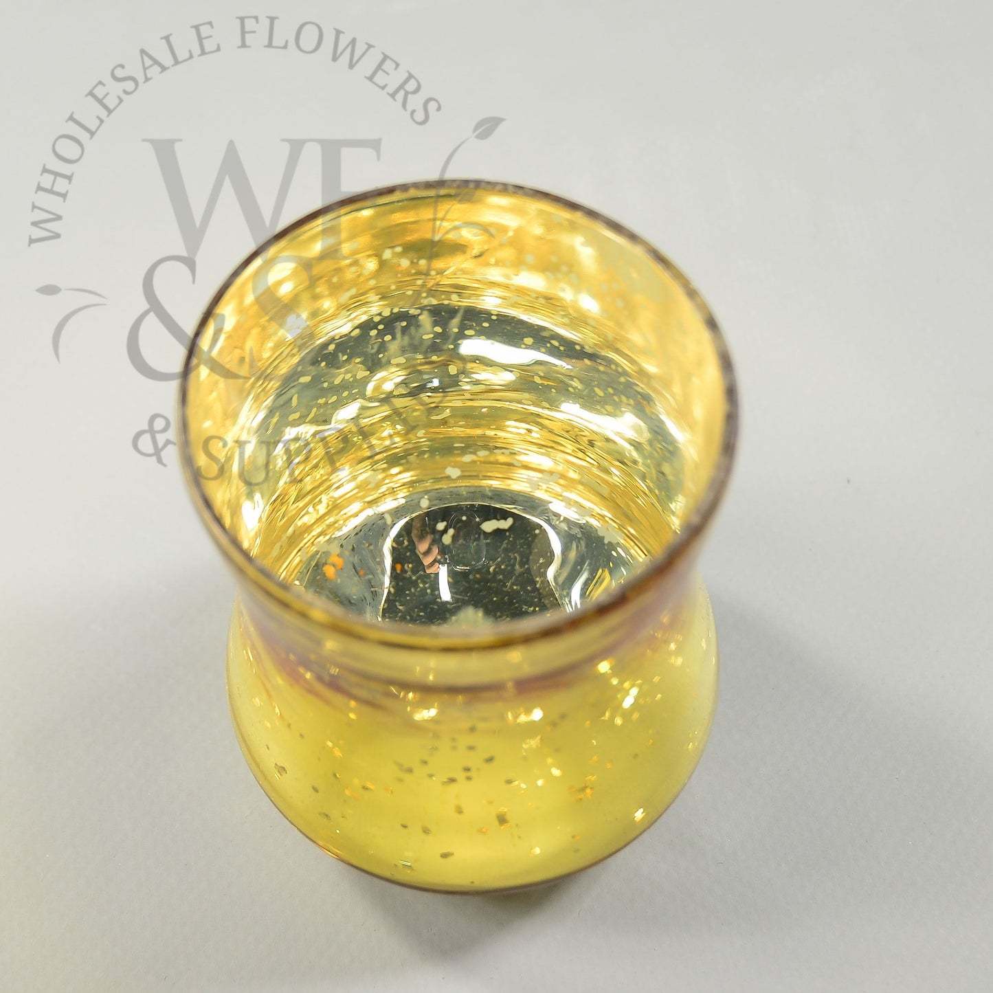 Mercury Gold Glass Candle Holder