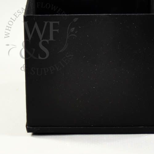 Black Metal Square Mini Flower Pot Vase Container 3"