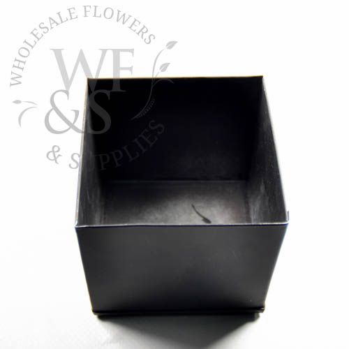 Black Metal Square Mini Flower Pot Vase Container 3"