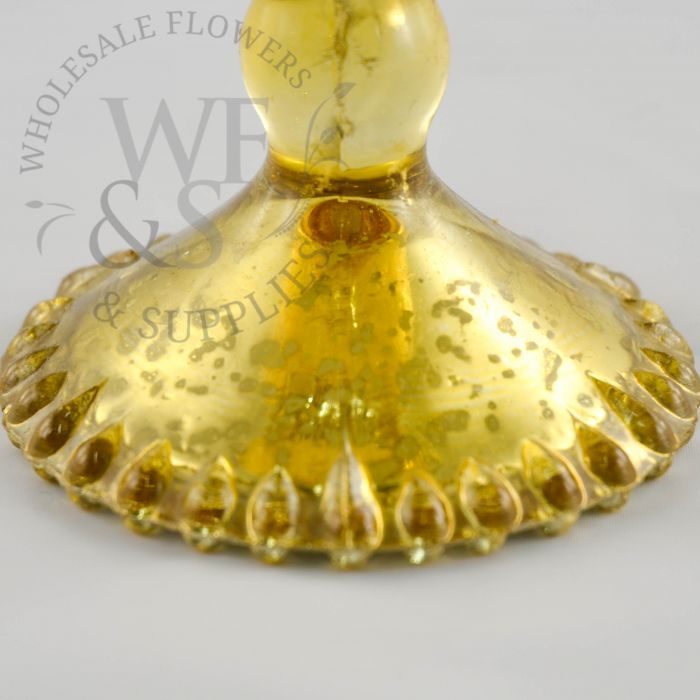 Gold Glass Pedestal Vase 4.8"