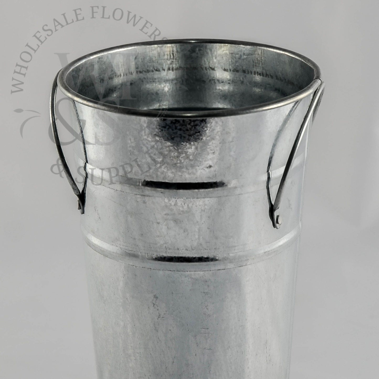 4.5" Galvanized Metal French Flower Bucket