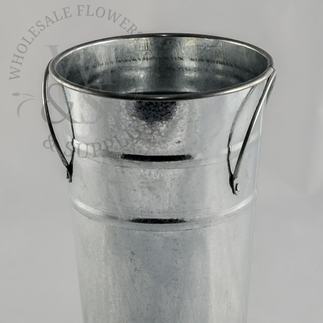 15" Galvanized Metal French Flower Buckets