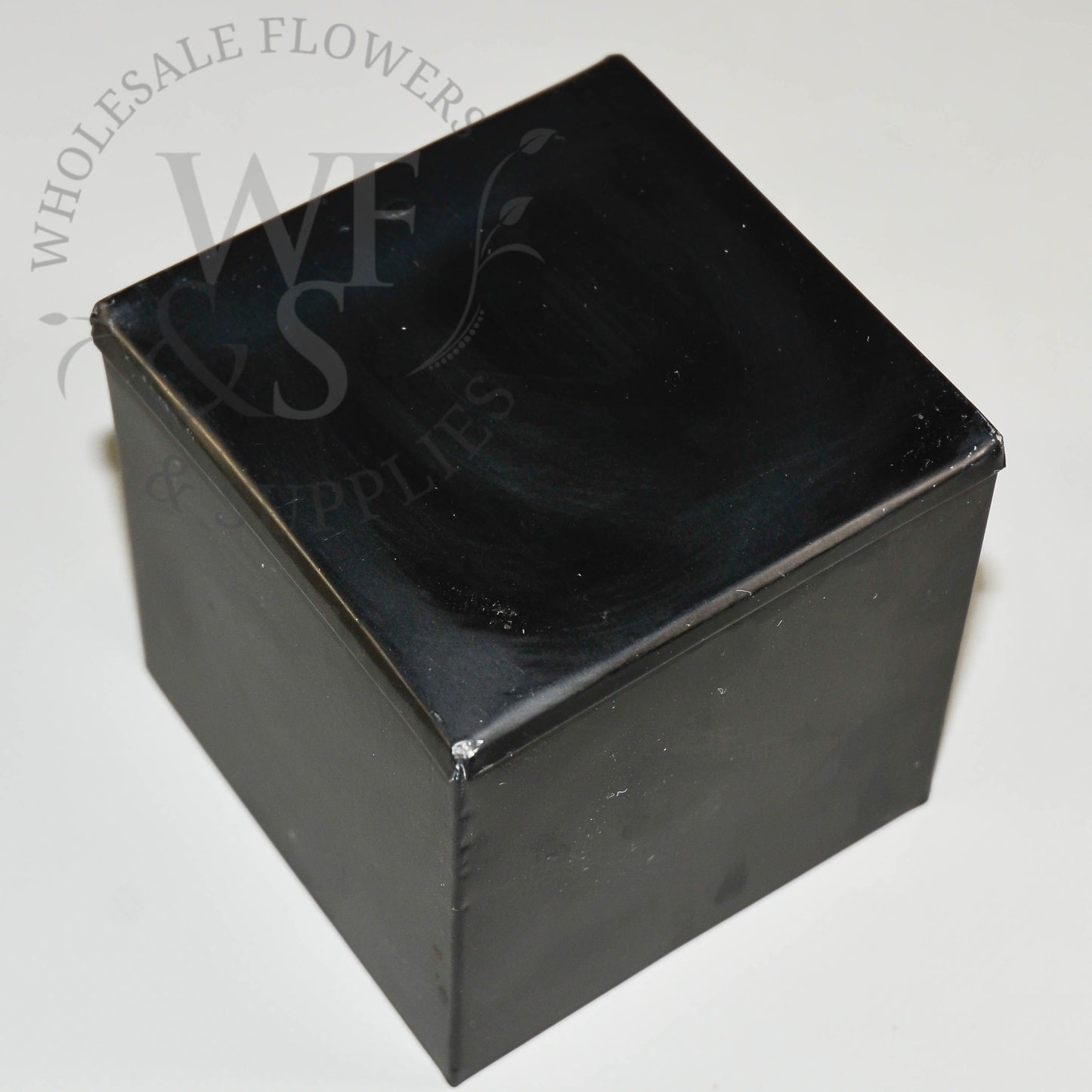 Black Metal Square Mini Flower Pot Vase Container 3"