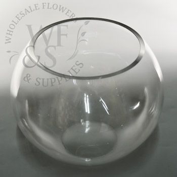 Clear Glass Bubble Bowl 10"