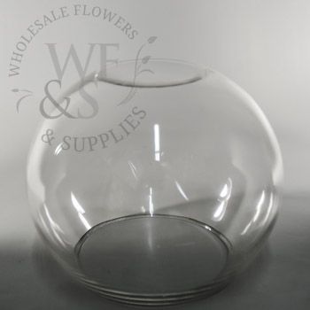 Clear Glass Bubble Bowl 10"