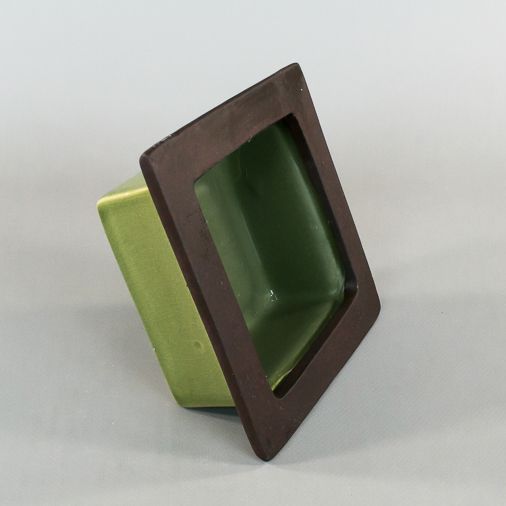 Green and Brown Square Stacking Ceramic Container Small