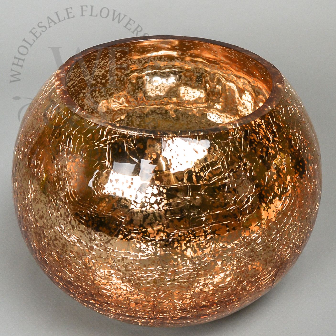 Mercury Glass Globe Vase in Antique Gold
