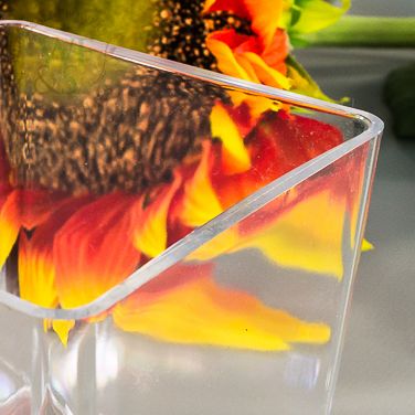4" Plastic Cube Vase - Clear