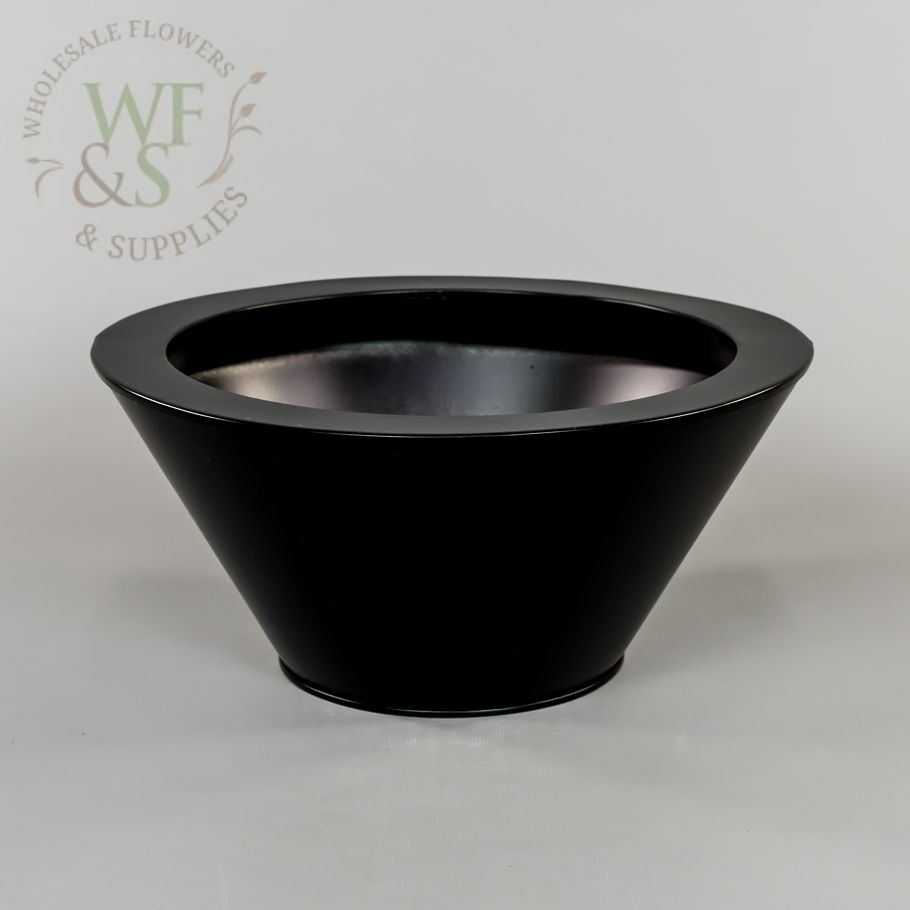 Metal Tapered Black Flower Pot Vase Container