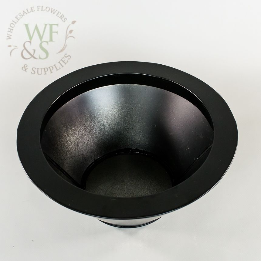 5" Tall Metal Tapered Container in Black ,Bronze and Silver