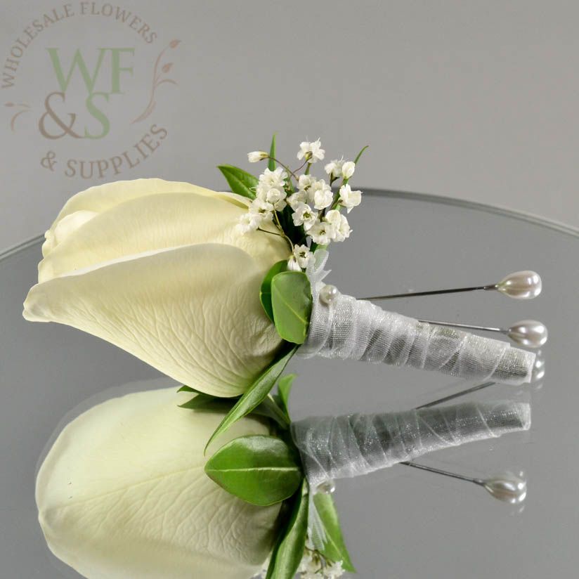 2.5" Corsage Pins White Pear Tips