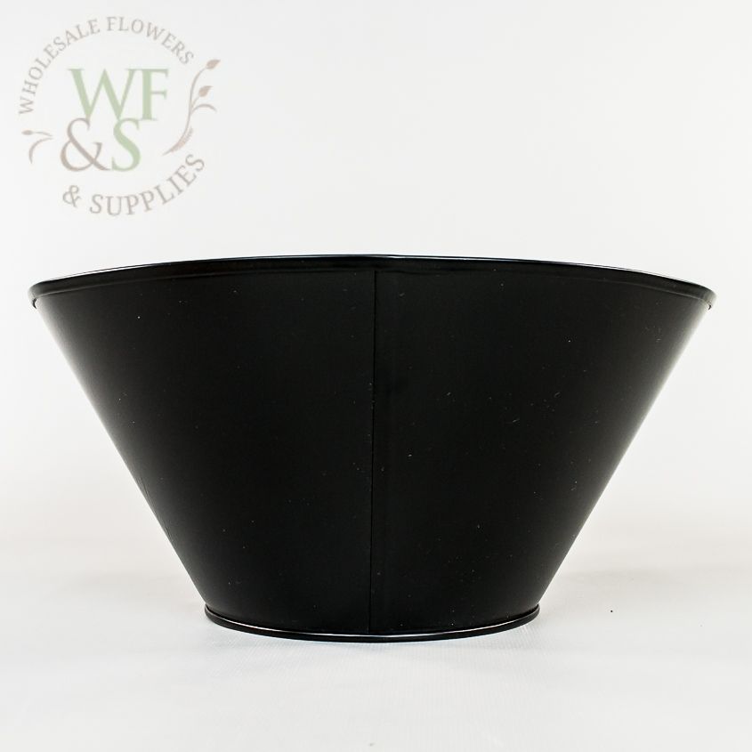 Metal Tapered Black Flower Pot Vase Container