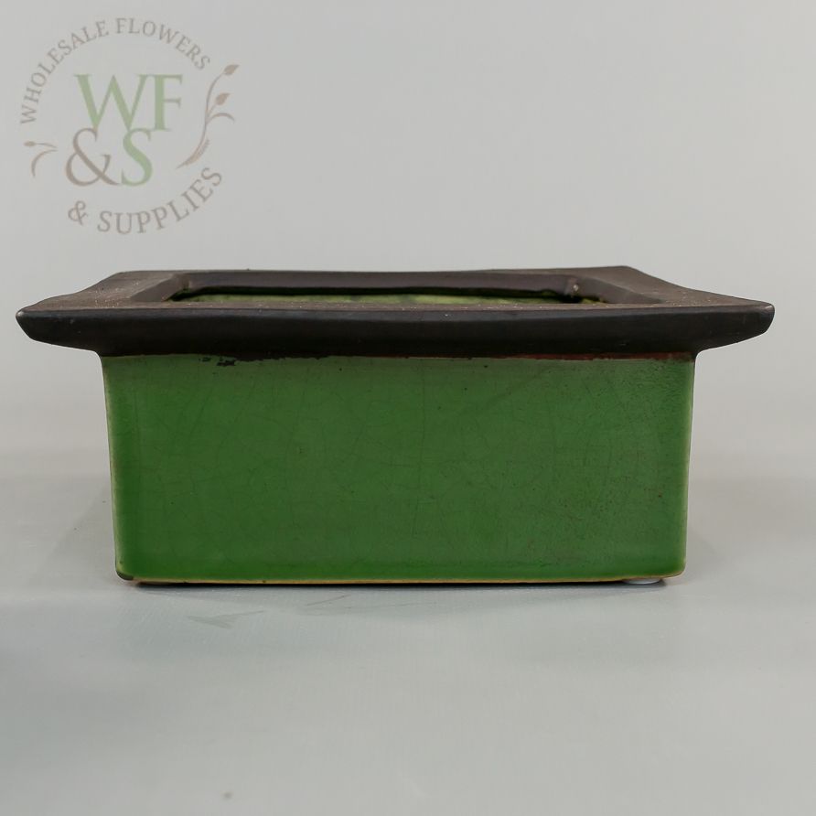 Green and Brown Square Stacking Ceramic Containers Large