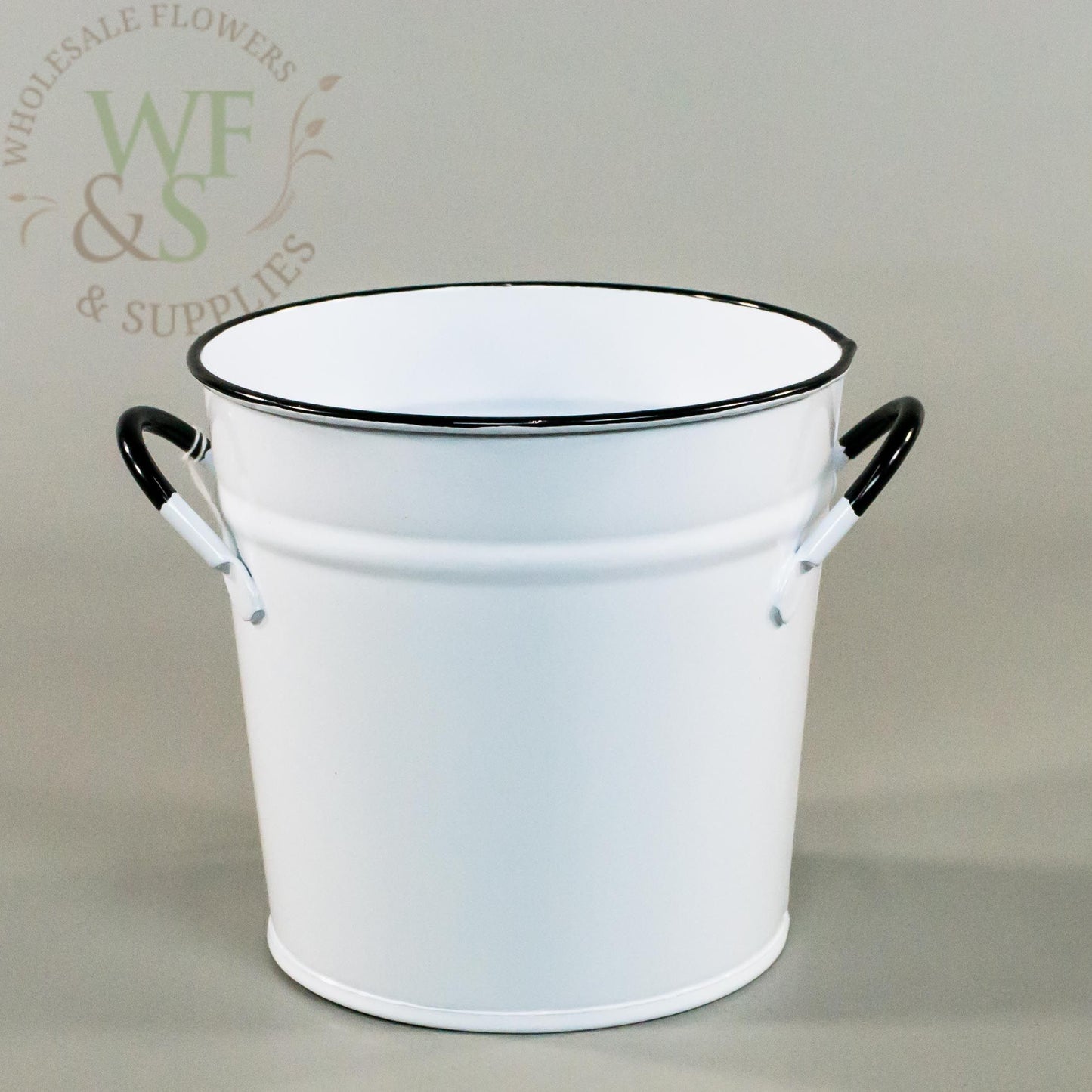 5" Pail Bucket - White Enamel