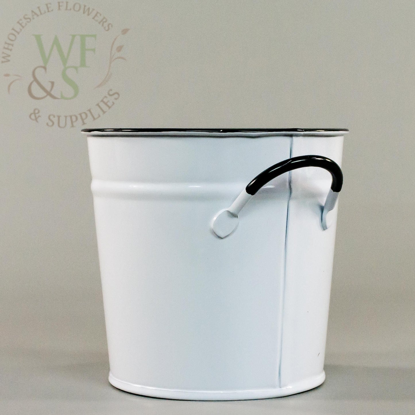 5" Pail Bucket - White Enamel