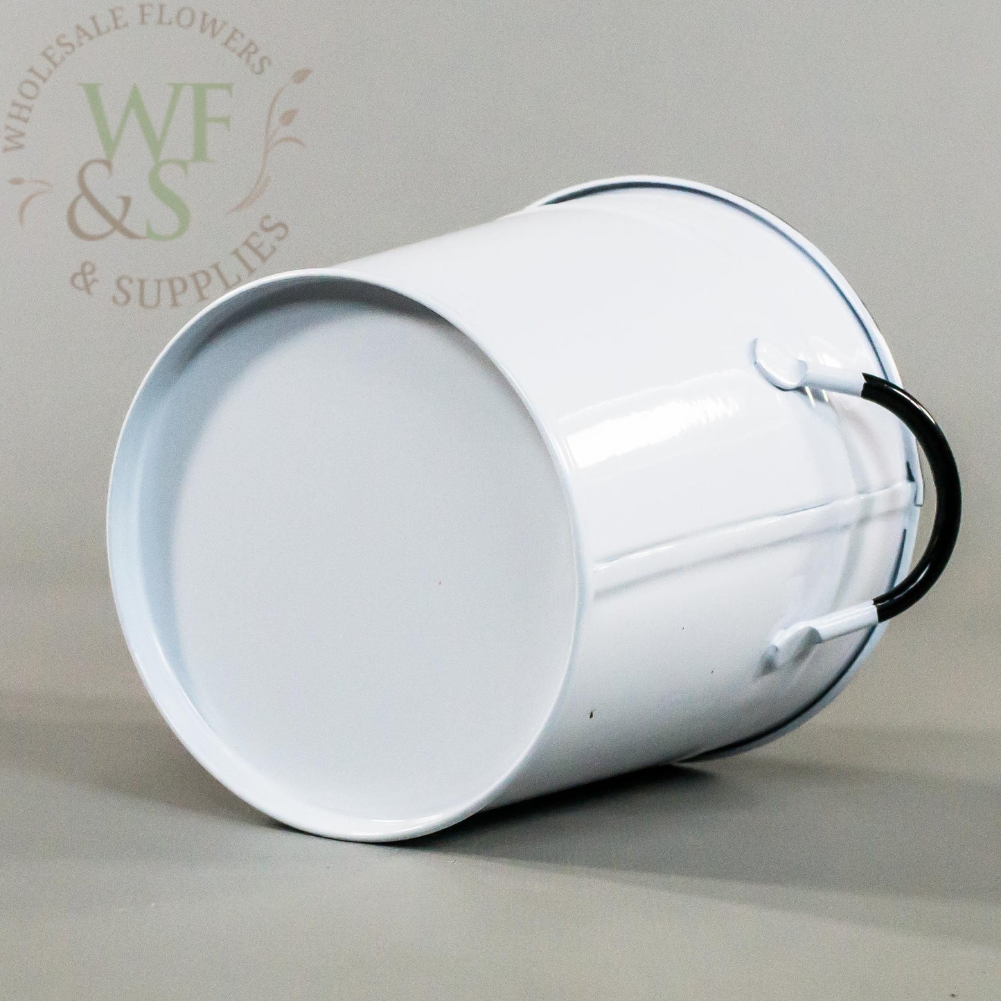 5" Pail Bucket - White Enamel