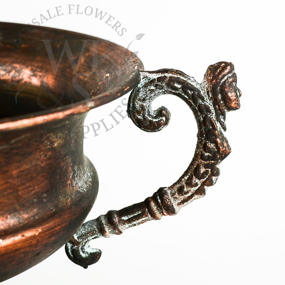 Copper Brushed Metal Footed Planter 6.5" Tall