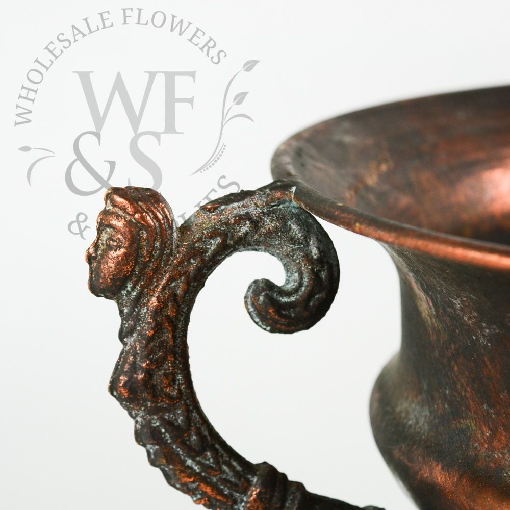 Copper Brushed Metal Footed Planter 6.5" Tall