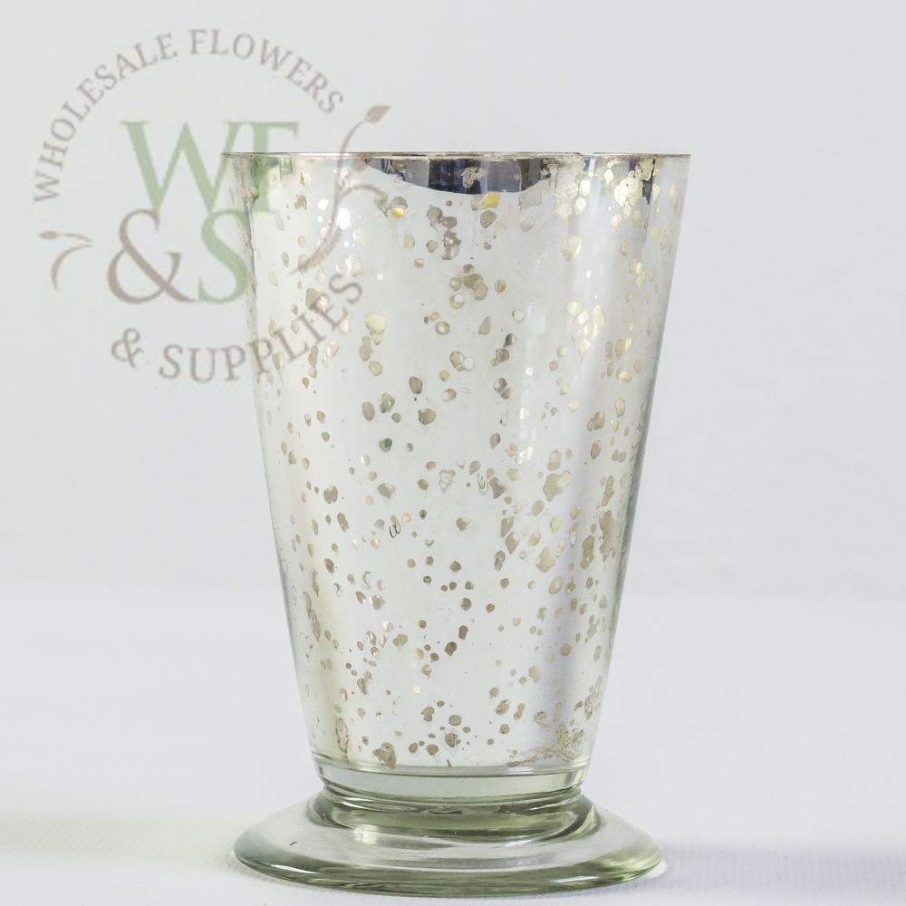 Silver Mercury Glass Tapered Votive Holder Vase