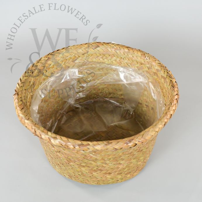 10" Round Palm Wicker Basket