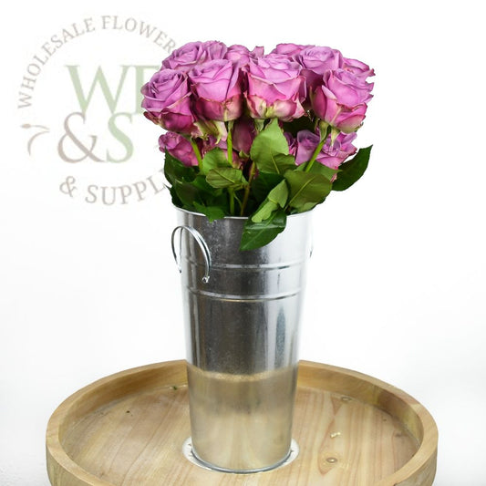 11" Galvanized Metal French Flower Bucket