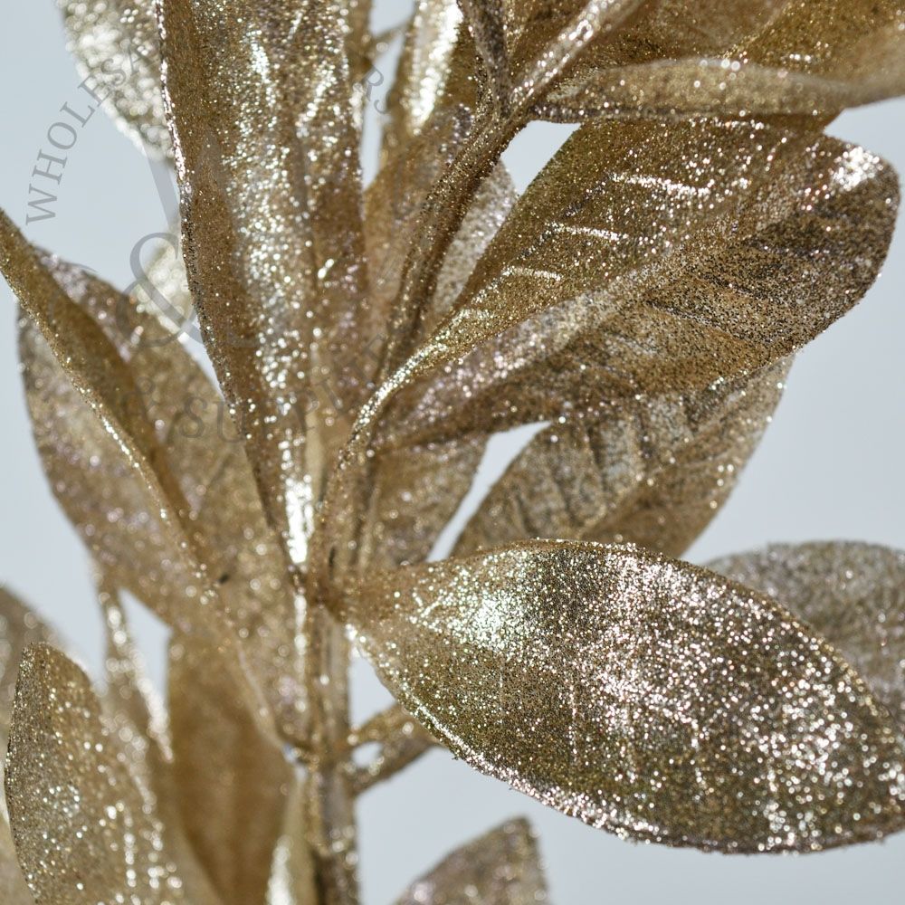 Bay Leaf Gold Sparkling Garland For Wedding Decor 6ft