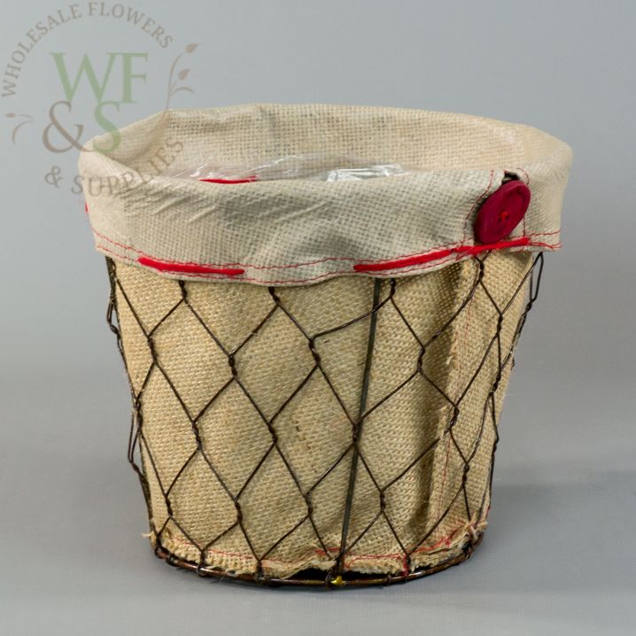 Chicken Wire With Burlap 6"