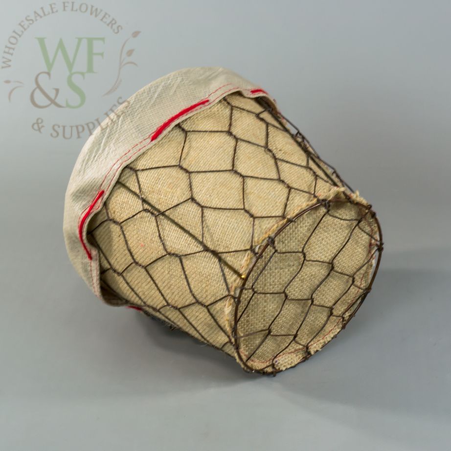 Chicken Wire With Burlap 6"