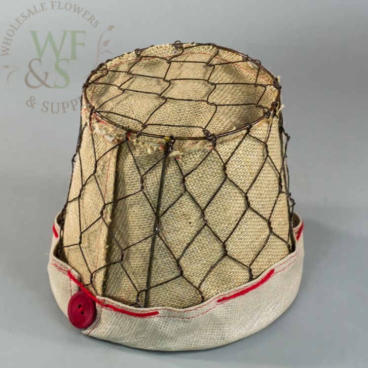 Chicken Wire With Burlap 6"