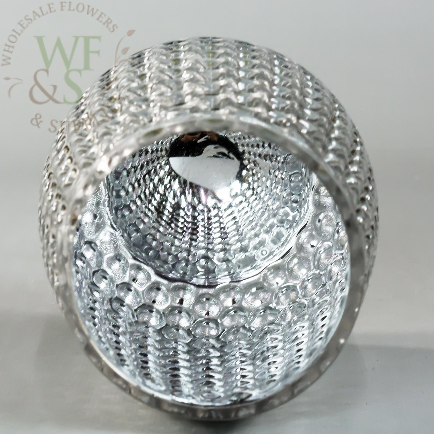 Silver Mercury Glass Bubbled Vase Candle Holder