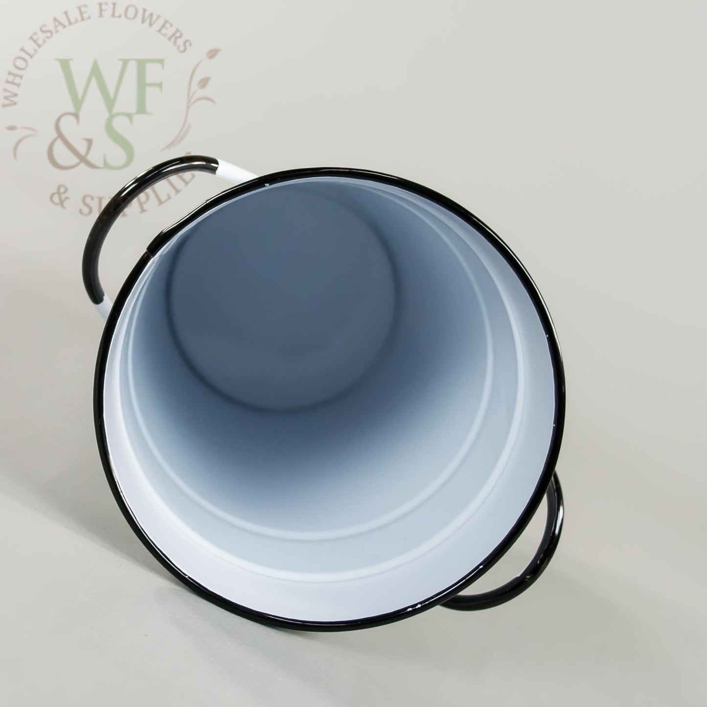 White Enamel French Bucket 7"