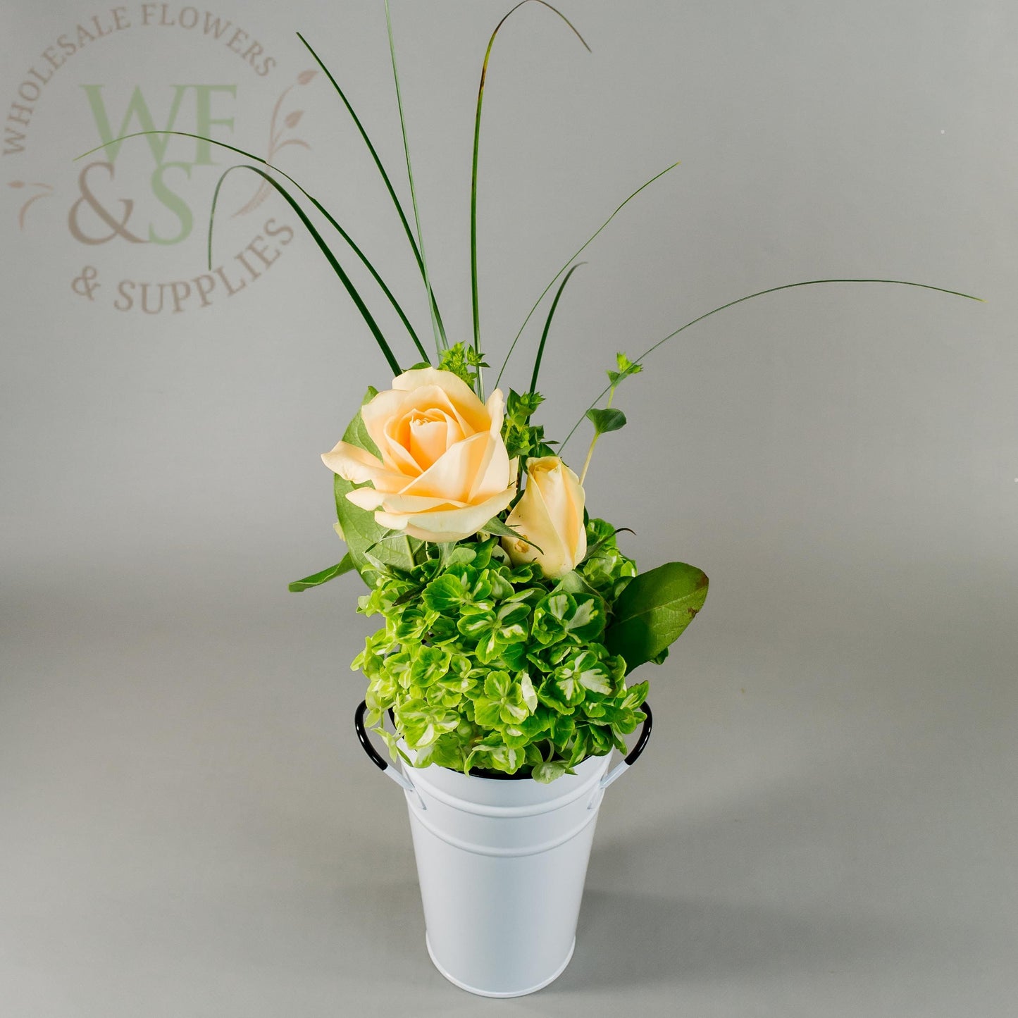 White Enamel French Bucket 7"