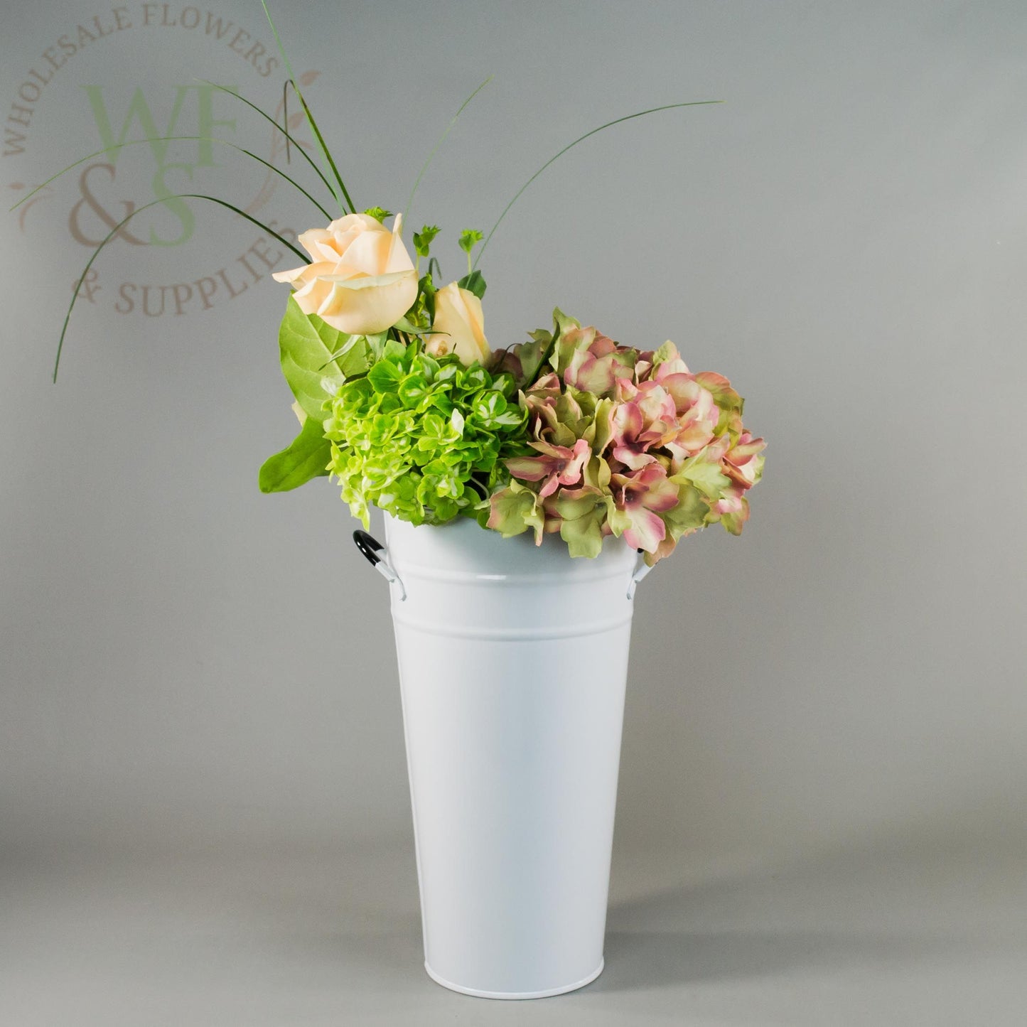 White Enamel French Bucket 11"