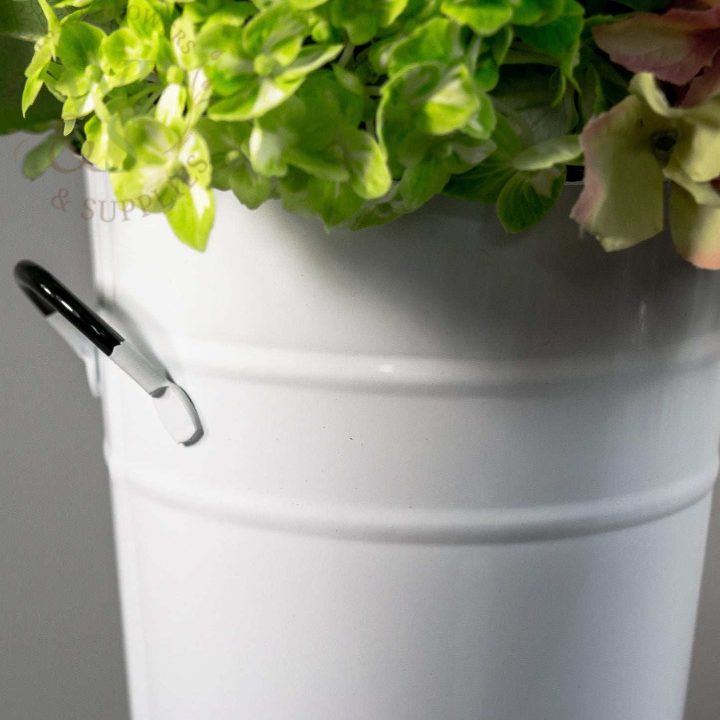 White Enamel French Bucket 11"