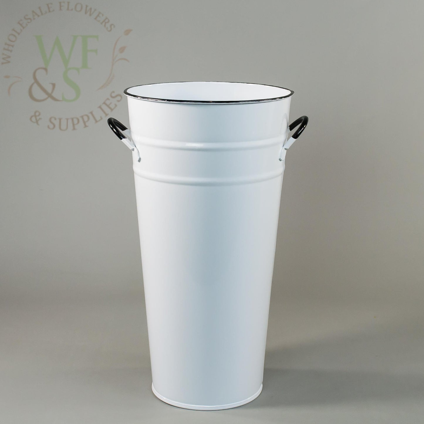 White Enamel French Bucket 11"